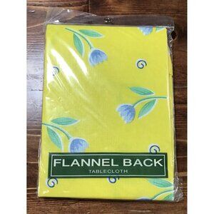 Vintage Tablecloth w/Flannel Backing - Square 52x52- Yellow- New!